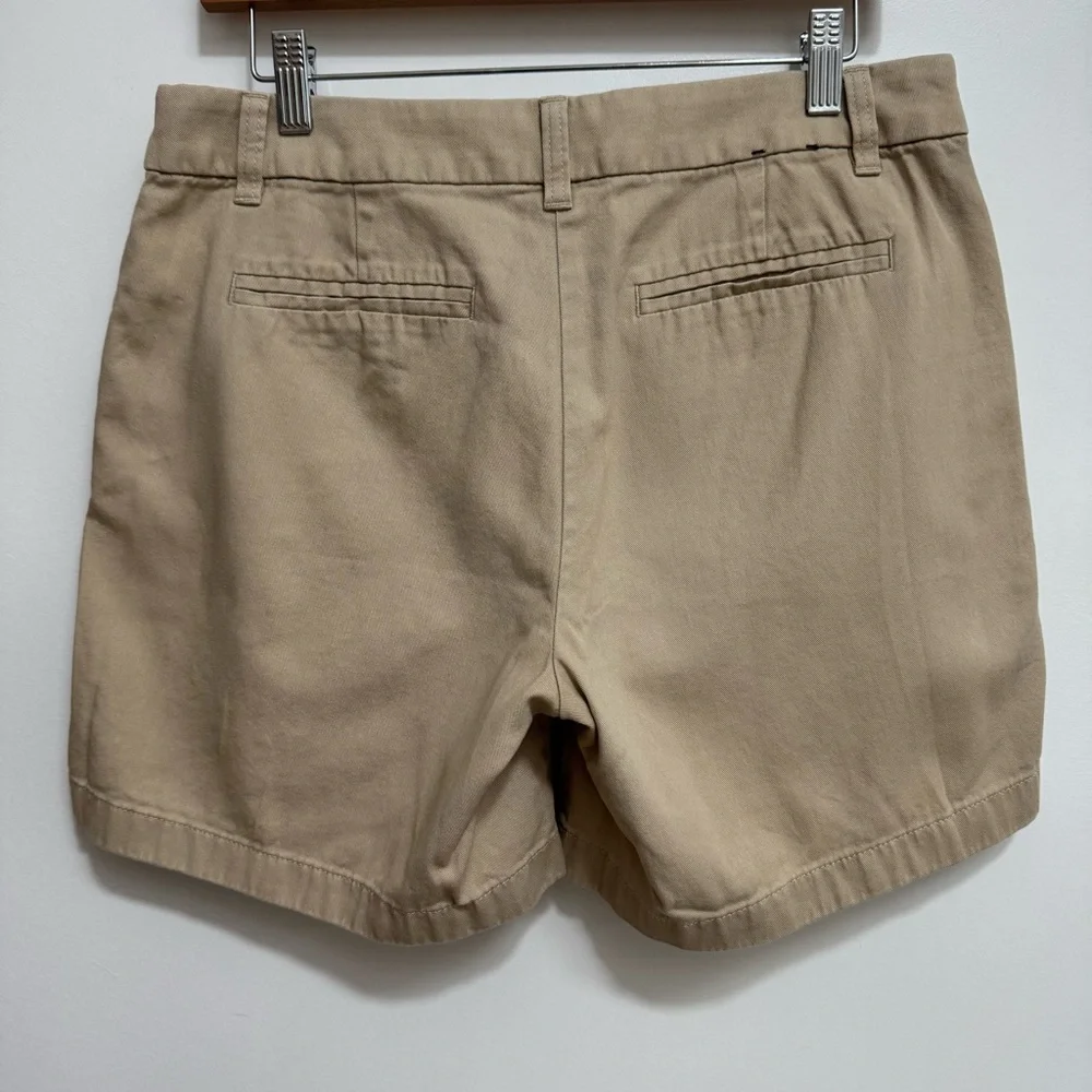 J. Crew Factory 7” Classic Chino Shorts Women Size 8 Khaki Uniform Preppy - Picture 6 of 11